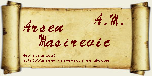 Arsen Maširević vizit kartica